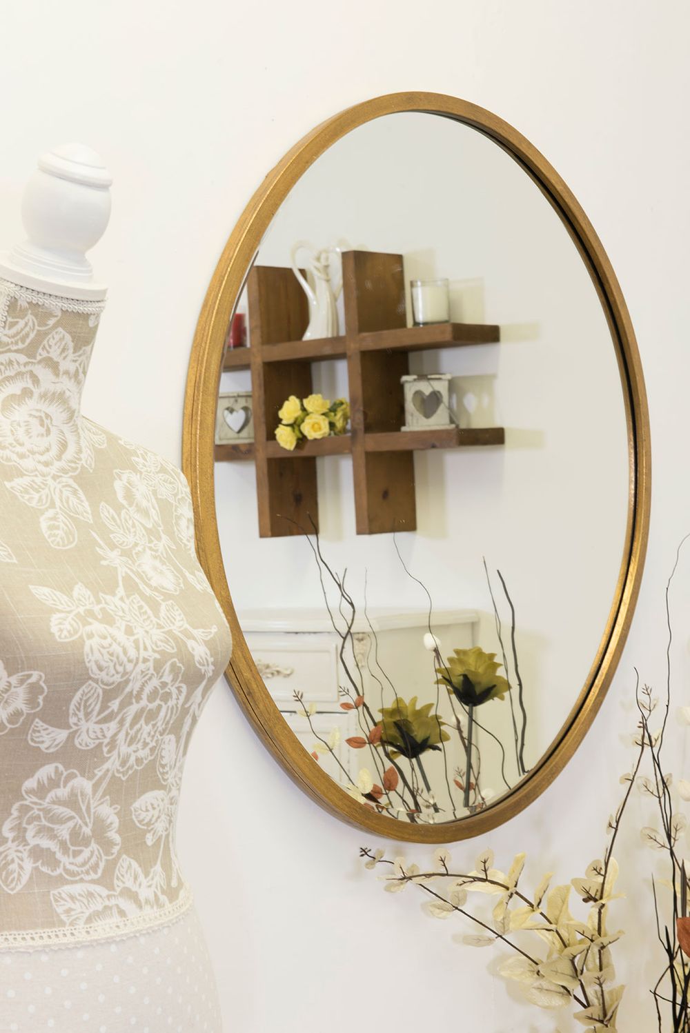 Rowan Elegant Modern Bevelled Round Mirror - SILVIONIX