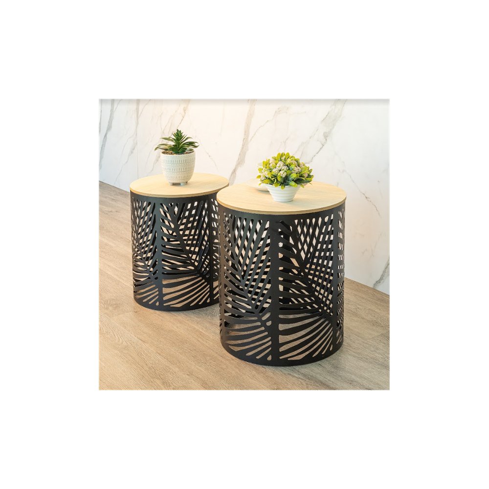 Set of 2 Leaf Cut Basket Table - SLENDER - SILVIONIX