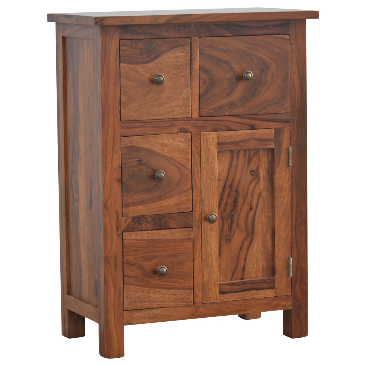 Sheesham 4 Drawer Cabinet - SILVIONIX