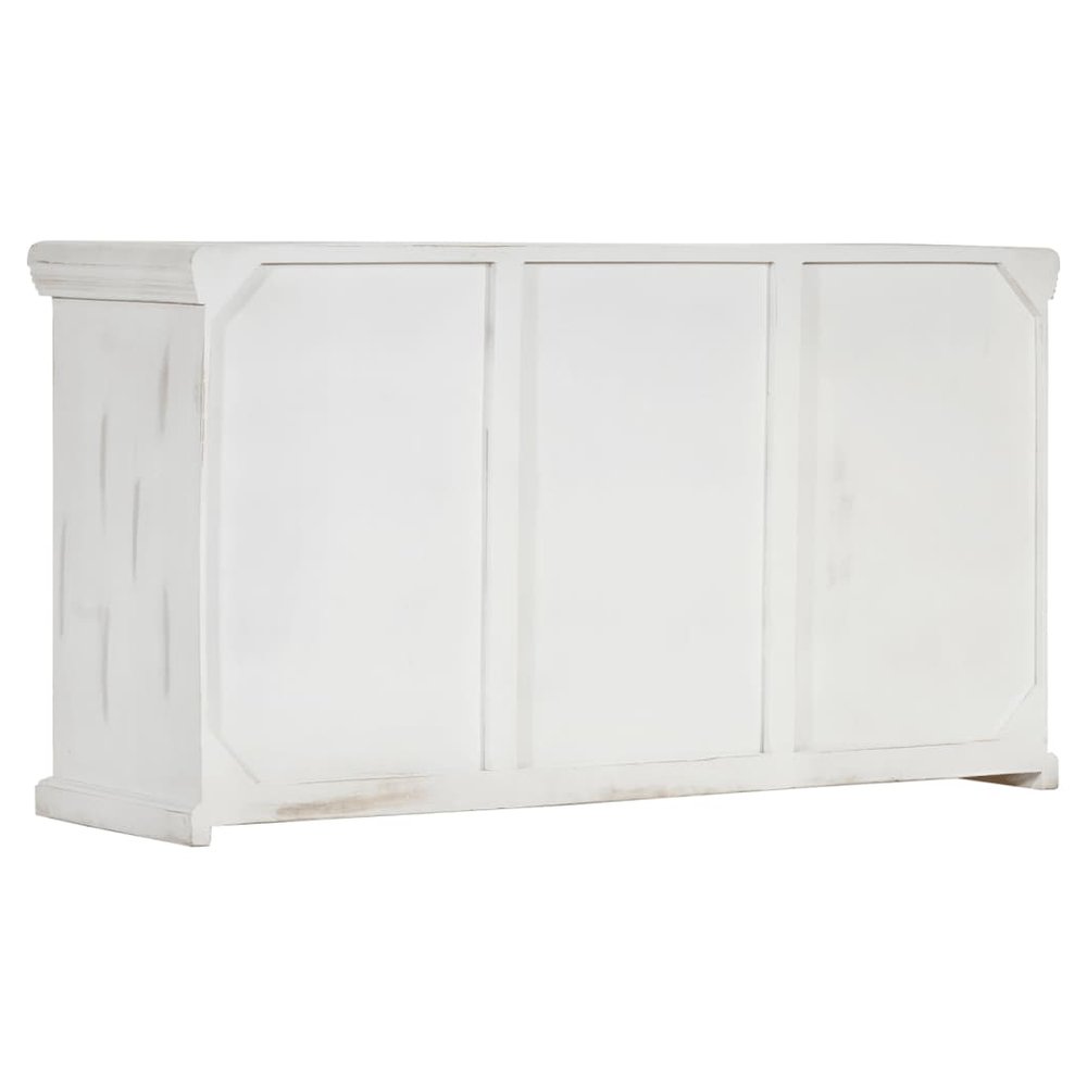 Sideboard White 140x40x74 cm Solid Mango Wood - SILVIONIX