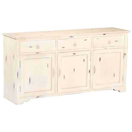 Sideboard White 160x40x80 cm Solid Mango Wood - SILVIONIX