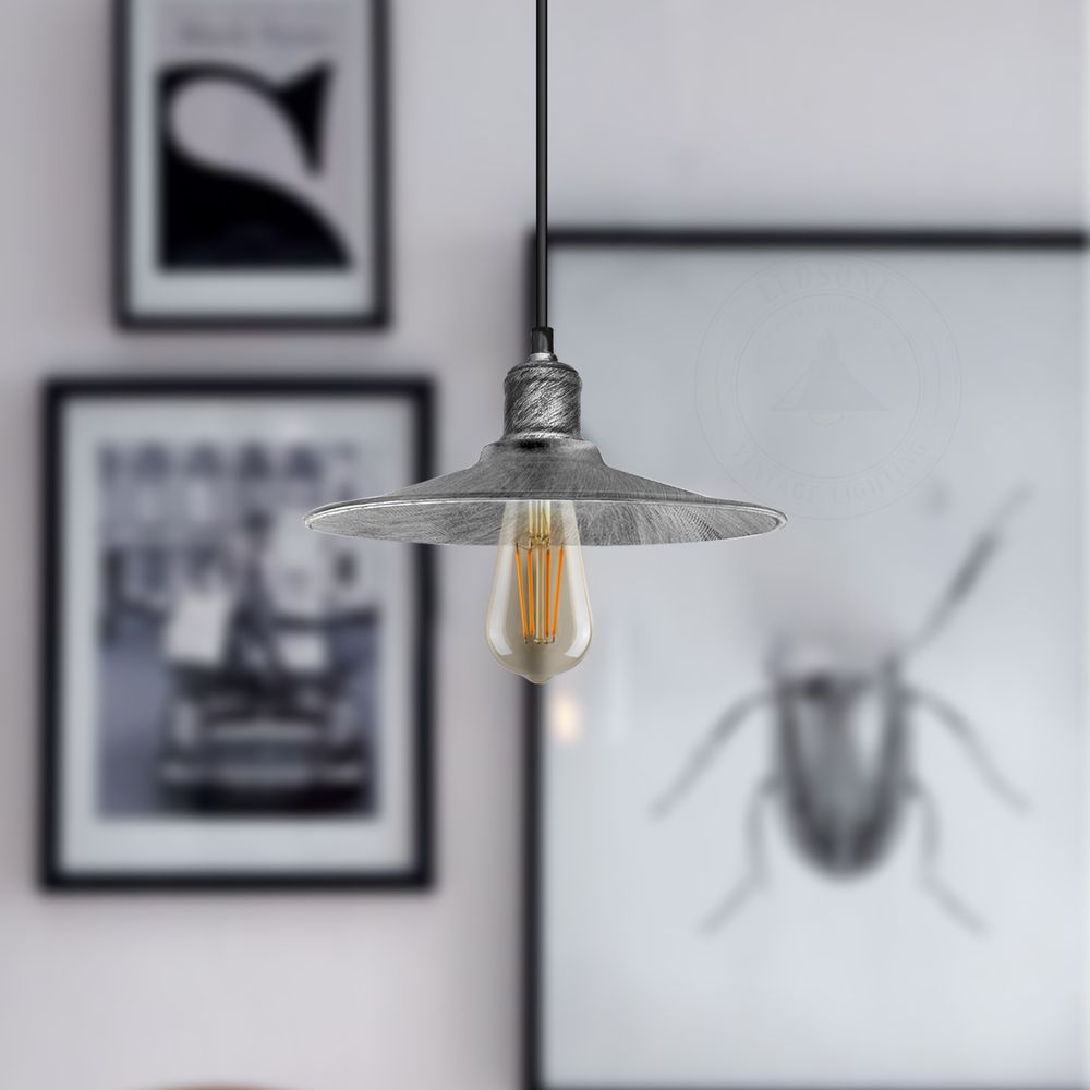 Single Head Vintage Ceiling Pendant Light Shade Hanging Lamp Light - SILVIONIX