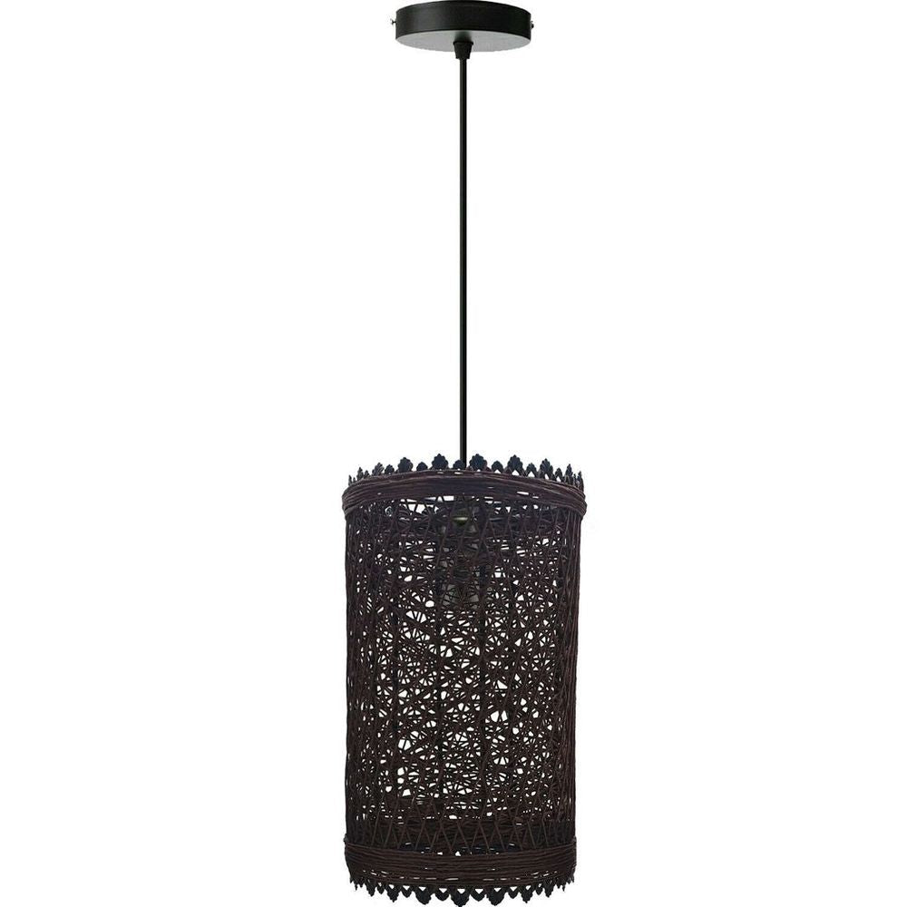 Single Natural Wicker Rattan Ceiling Pendant Light Shade E27 Base Adjustable cord Handmade Pendant Lighting Fixture - SILVIONIX