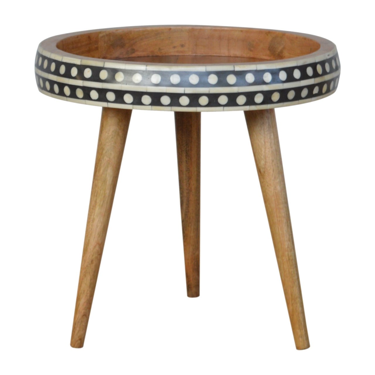 Small Patterned Nordic Style End Table - SILVIONIX