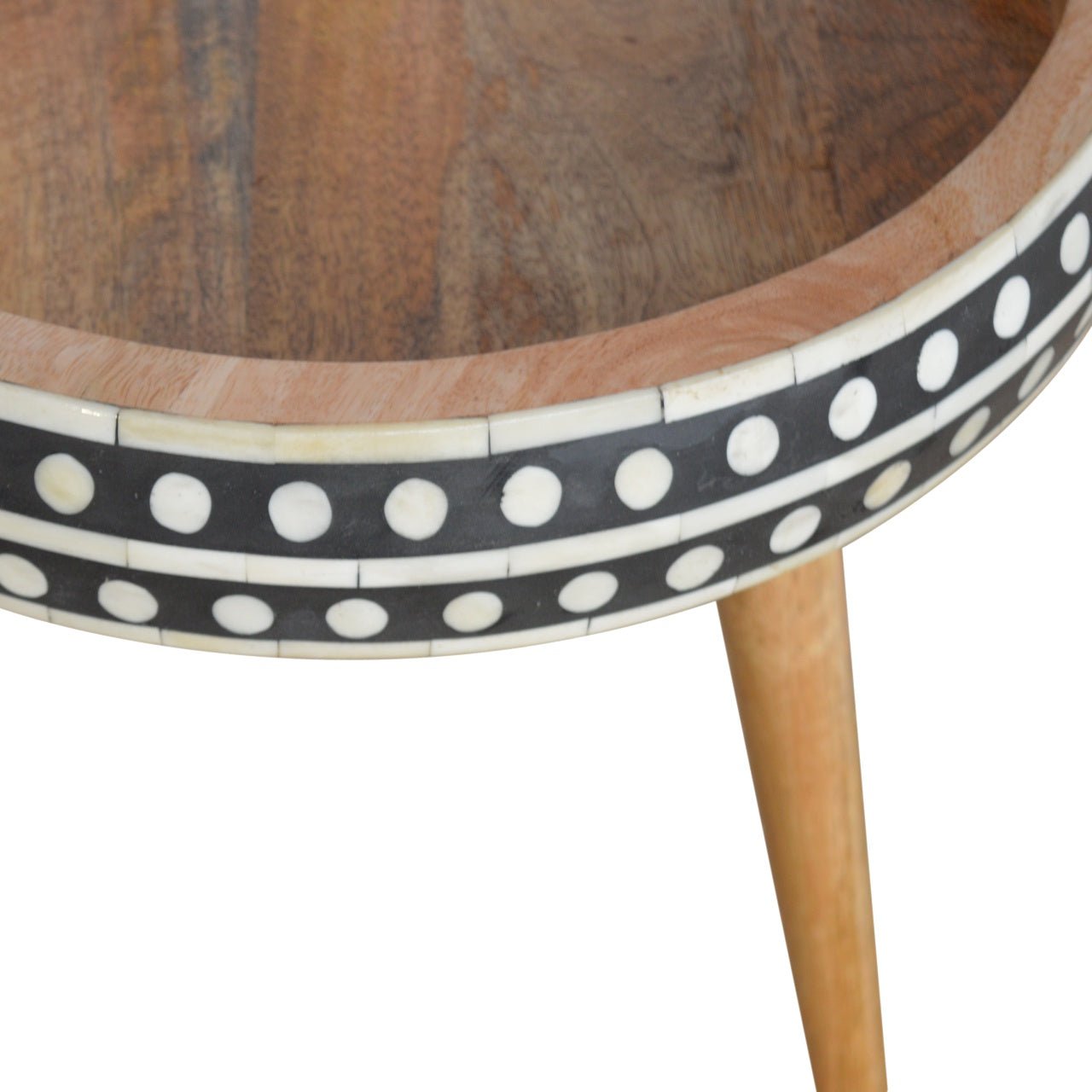 Small Patterned Nordic Style End Table - SILVIONIX