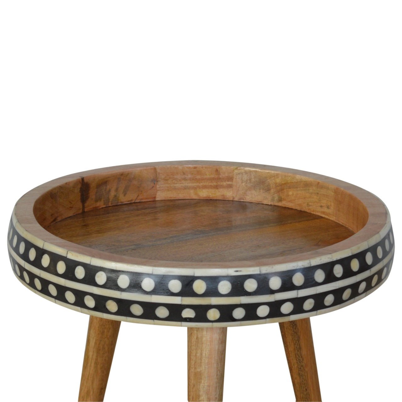 Small Patterned Nordic Style End Table - SILVIONIX