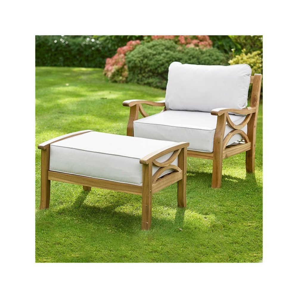 Sorrento Armchair & Footstool Set - SILVIONIX