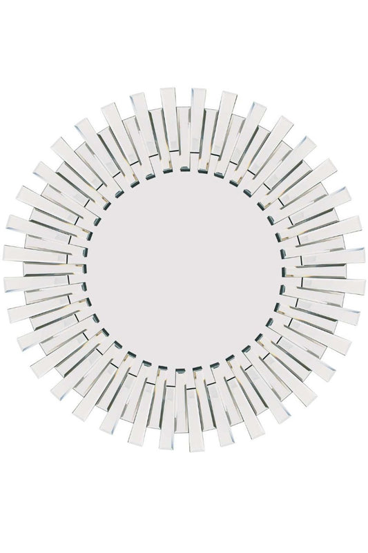 Starburst All Glass Stylised Round Mirror - SILVIONIX