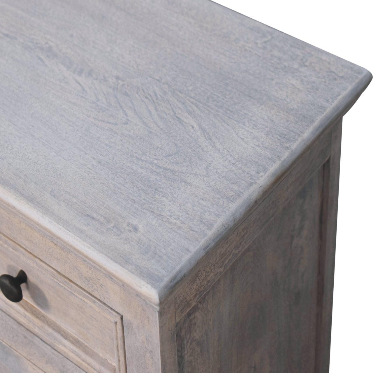 Stone Finish Cabinet with Glazed Doors - SILVIONIX