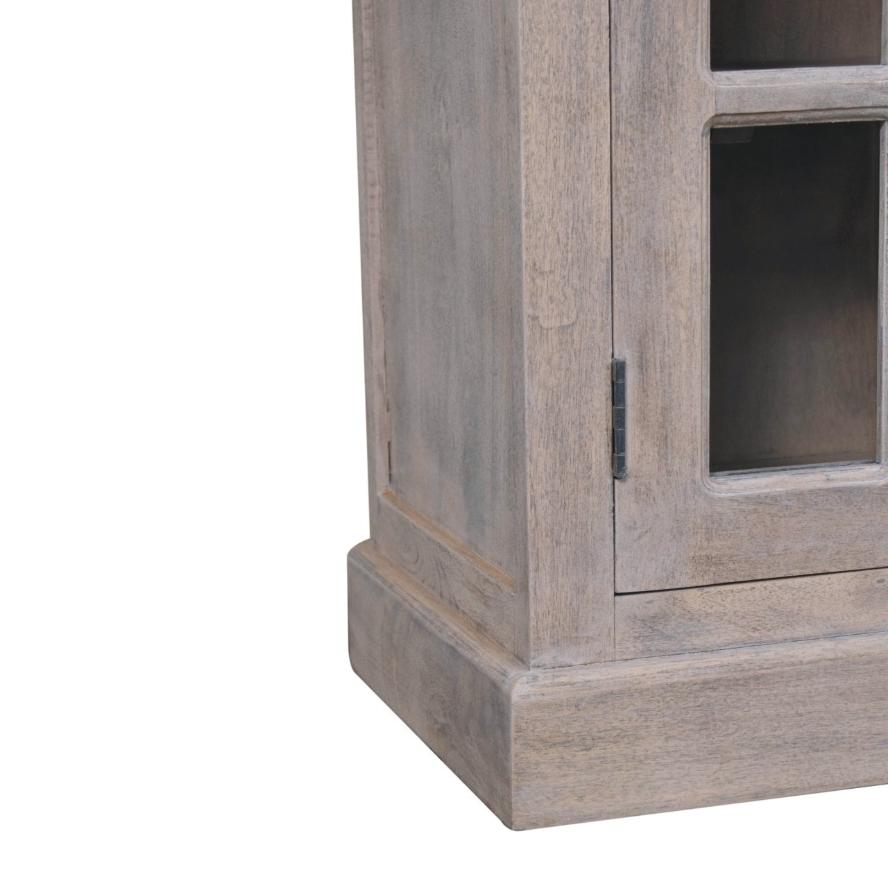 Stone Finish Cabinet with Glazed Doors - SILVIONIX