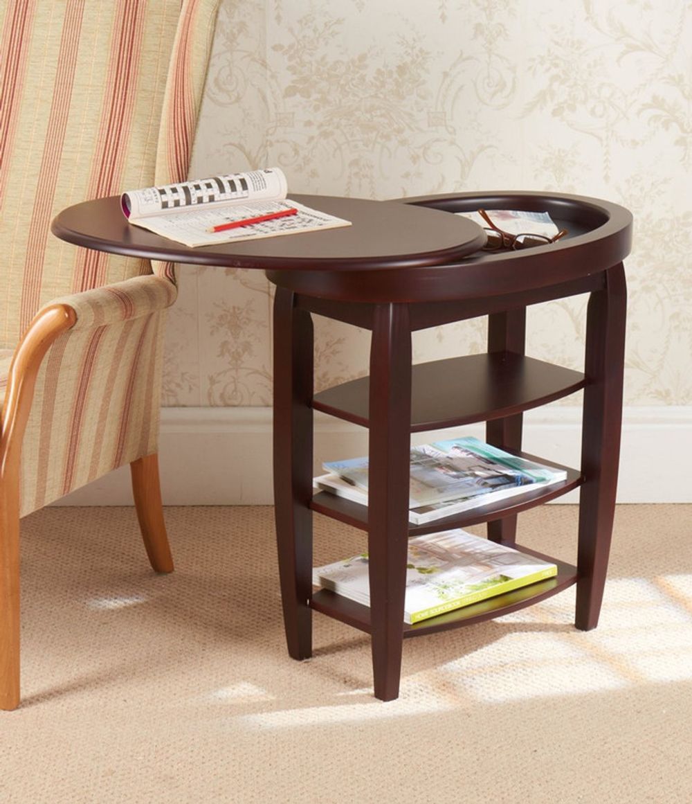 Swivel Top Side Table - Mahogany - SILVIONIX