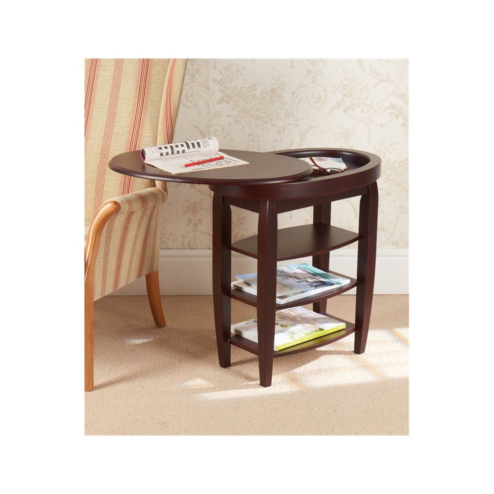 Swivel Top Side Table - Mahogany - SILVIONIX