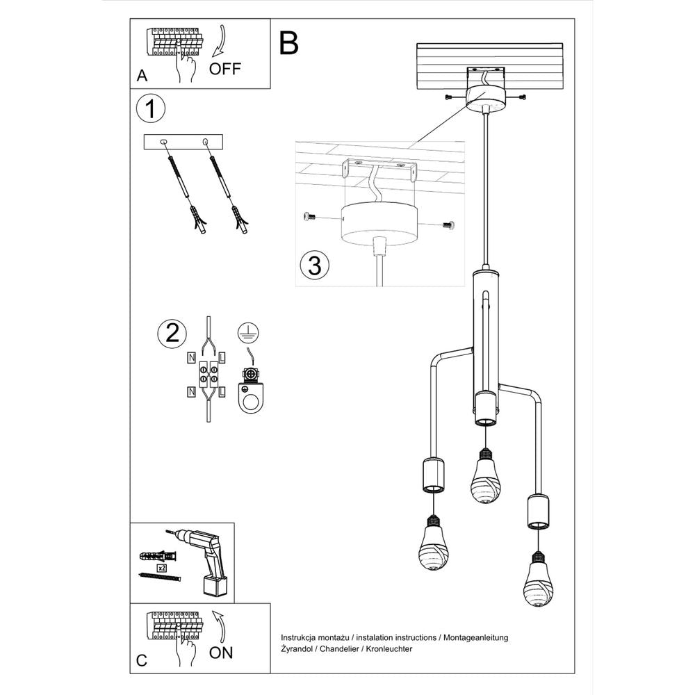 Chandelier steel Duomo loft Design E27