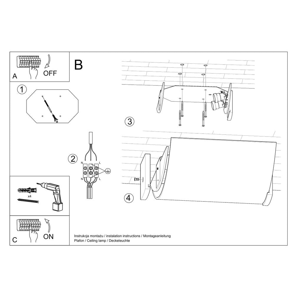 Ceiling lamp wood, glass Emilio modern Design E27