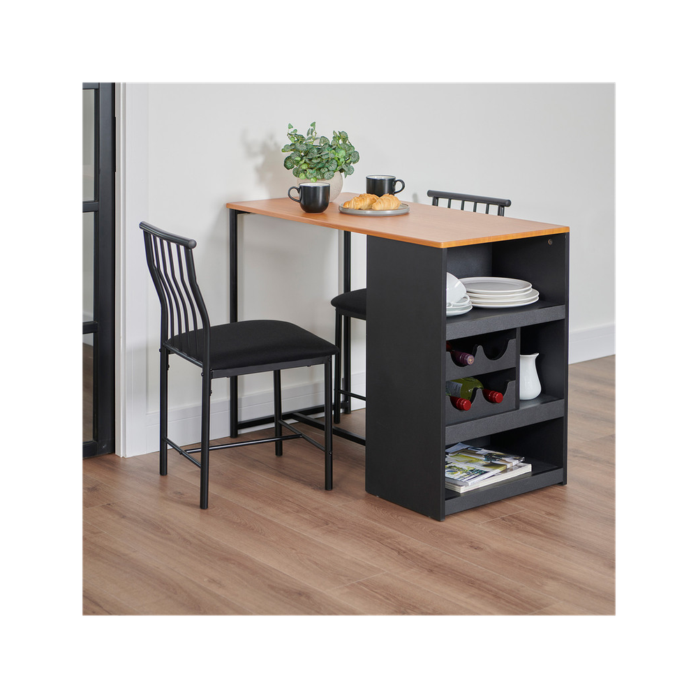 Compact Bistro Dining Set - Black