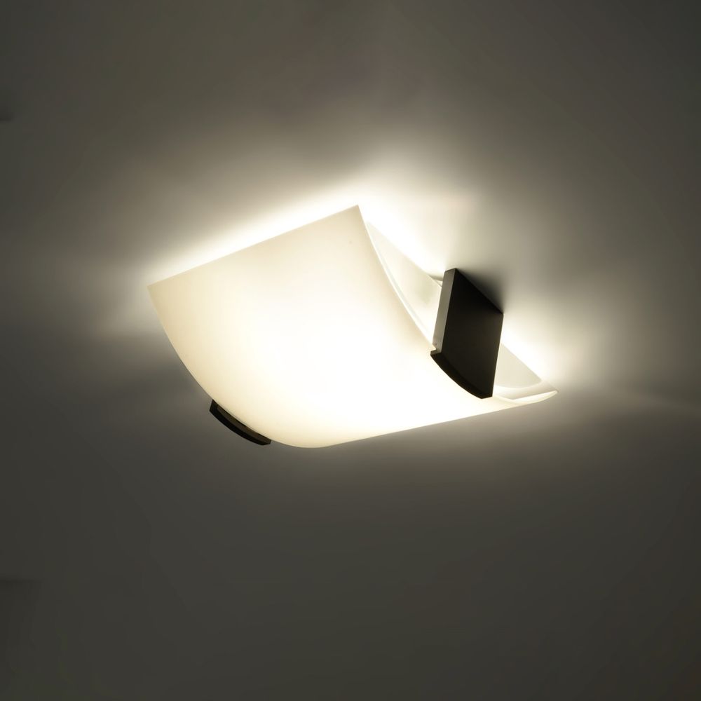 Ceiling lamp wood, glass Emilio modern Design E27