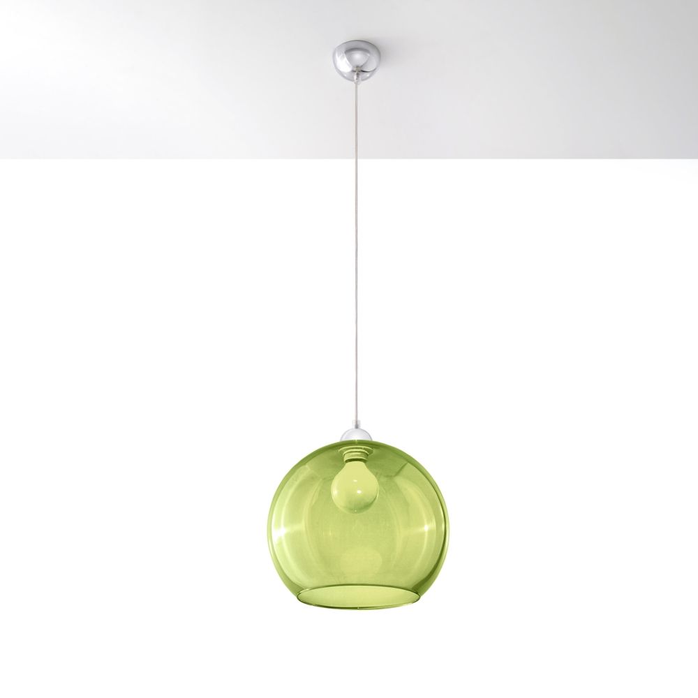 Pendant lamp steel, glass Ball minimalistic Design E27