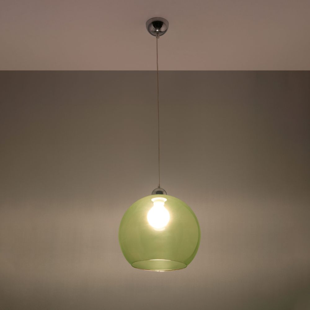 Pendant lamp steel, glass Ball minimalistic Design E27