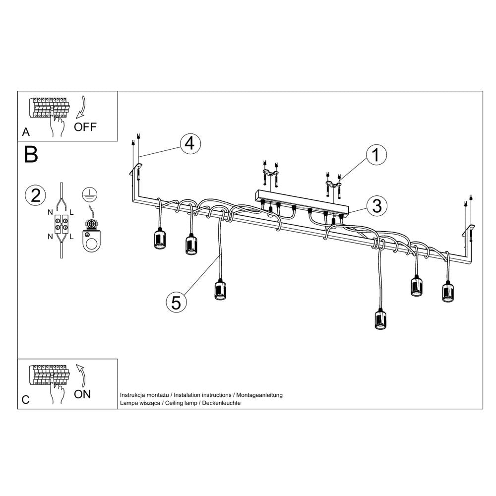 Chandelier fabric, steel Salamanca modern Design E27