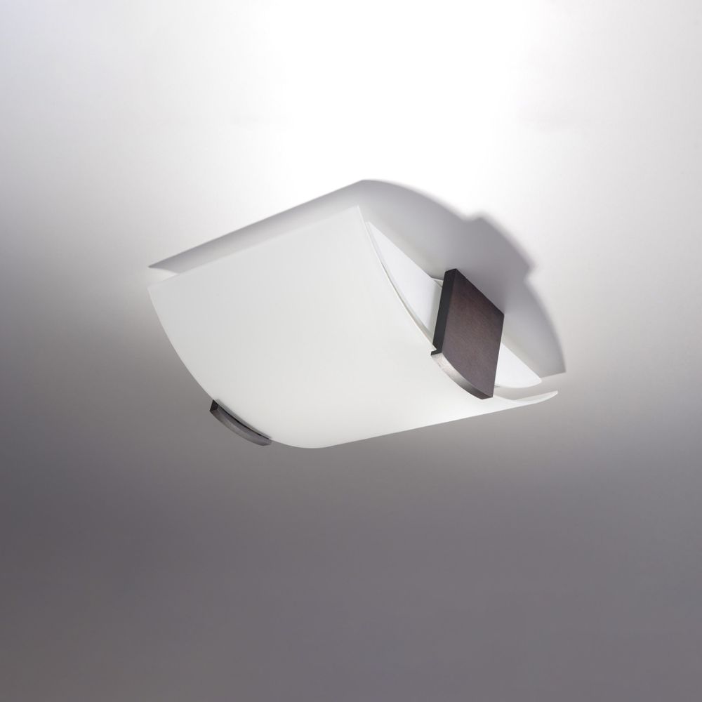 Ceiling lamp wood, glass Emilio modern Design E27