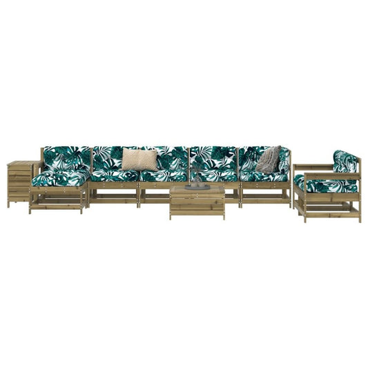 vidaXL 10 Piece Garden Sofa Set Impregnated Wood Pine - SILVIONIX