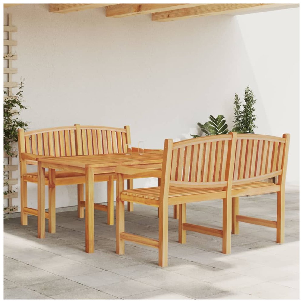 vidaXL 3 Piece Garden Dining Set Solid Wood Teak - SILVIONIX