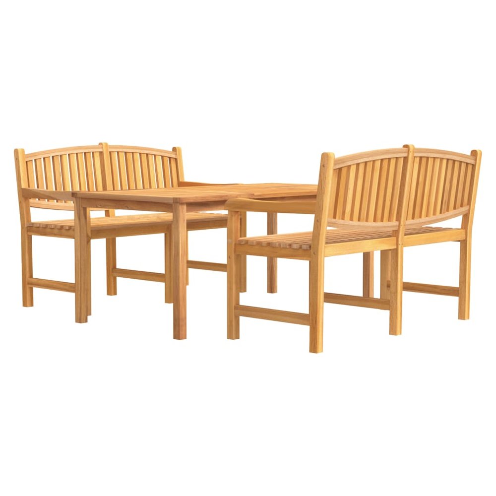 vidaXL 3 Piece Garden Dining Set Solid Wood Teak - SILVIONIX