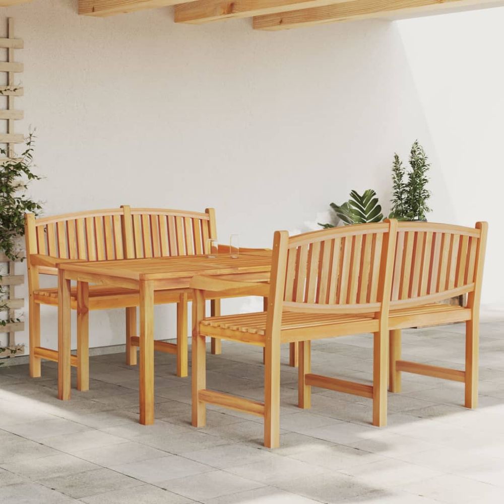 vidaXL 3 Piece Garden Dining Set Solid Wood Teak - SILVIONIX