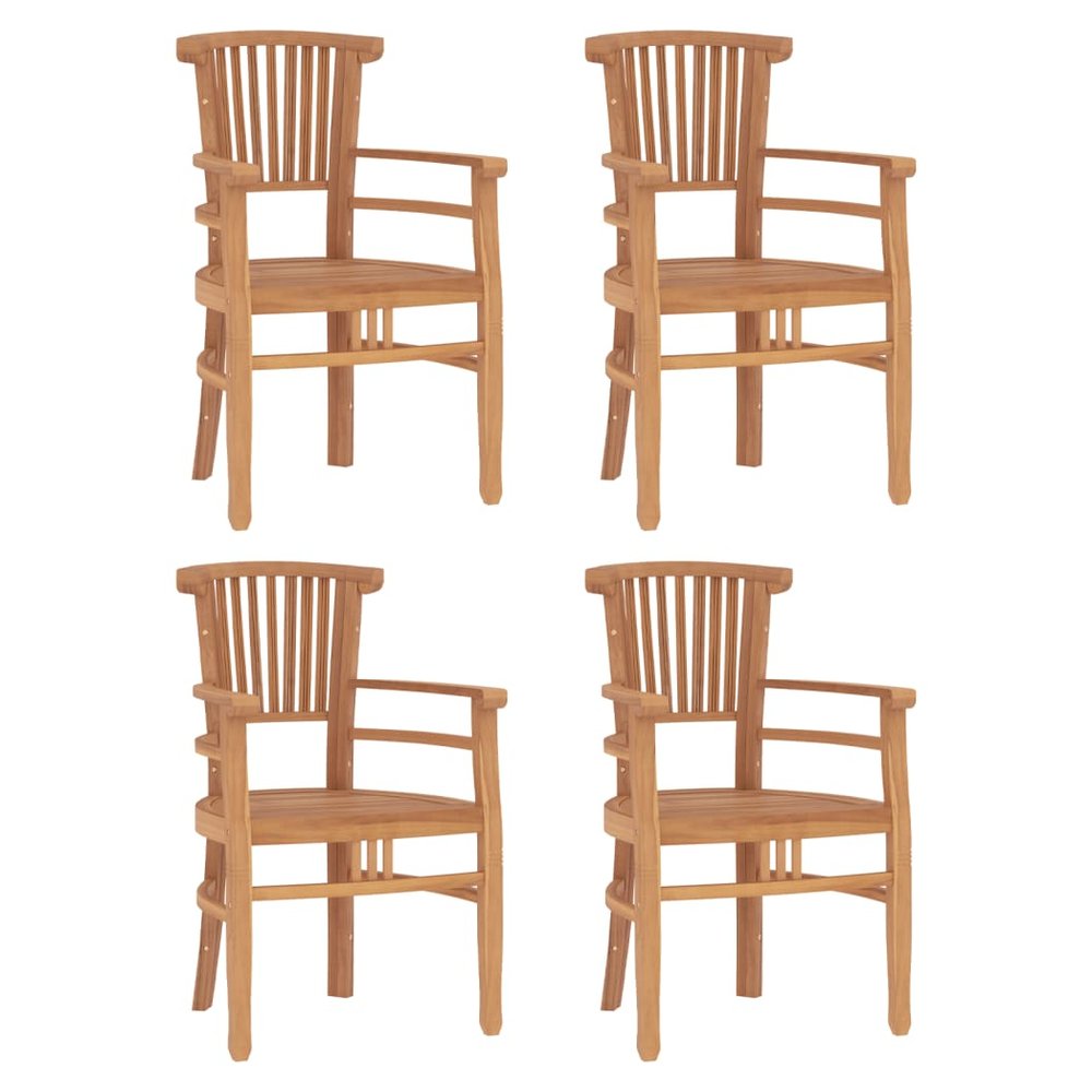 vidaXL 5 Piece Garden Dining Set Solid Wood Teak - SILVIONIX