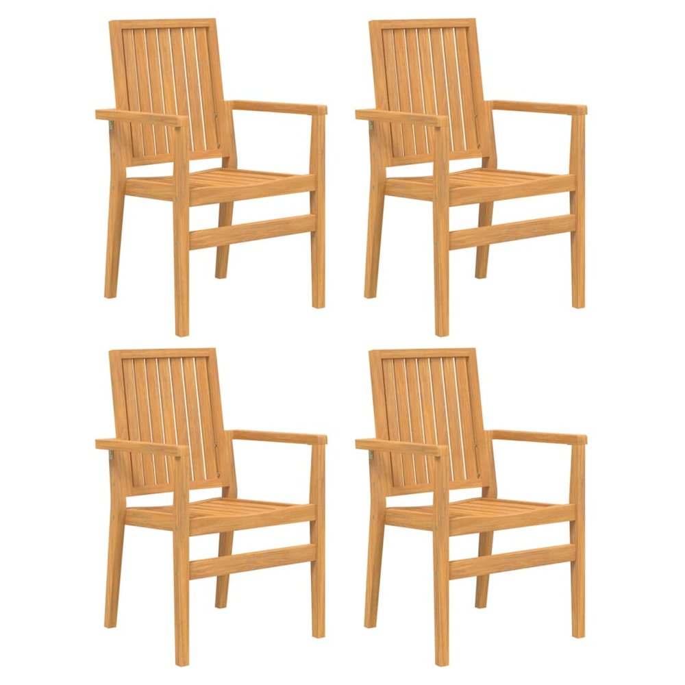 vidaXL 5 Piece Garden Dining Set Solid Wood Teak - SILVIONIX