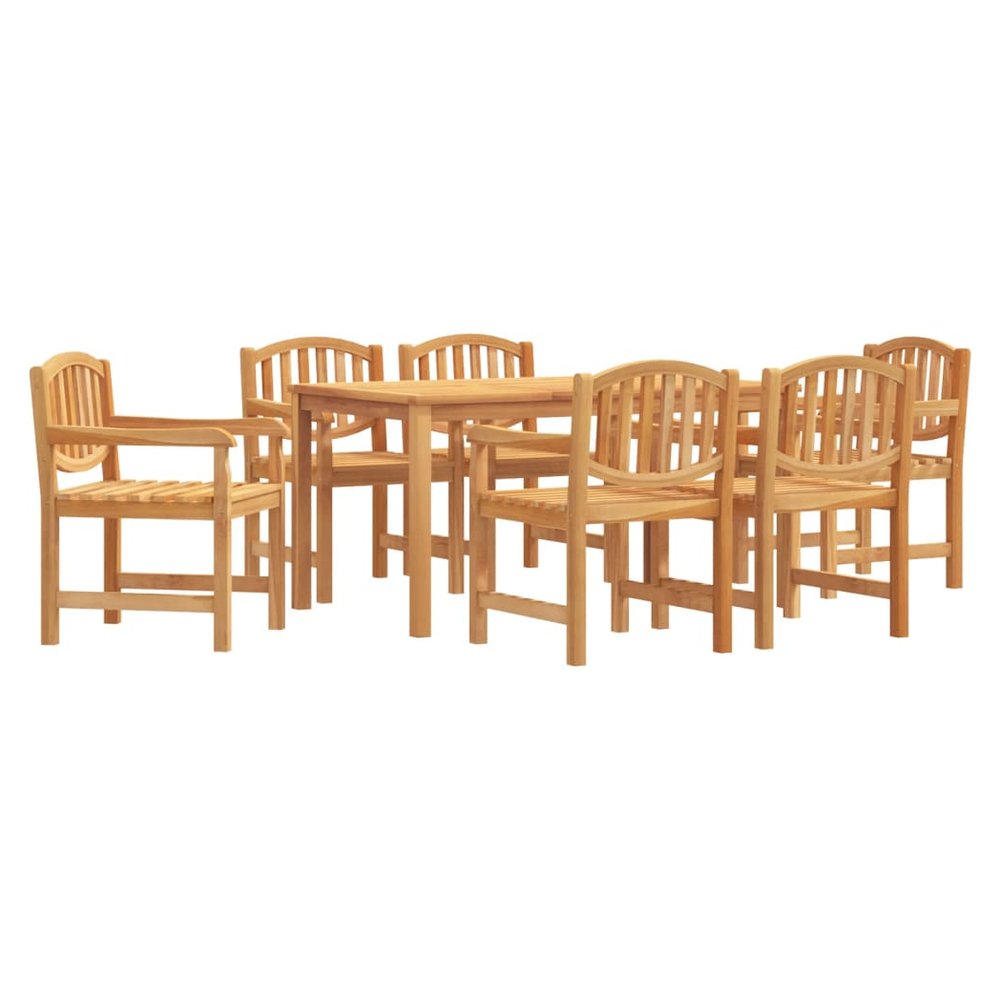 vidaXL 7 Piece Garden Dining Set Solid Wood Teak - SILVIONIX