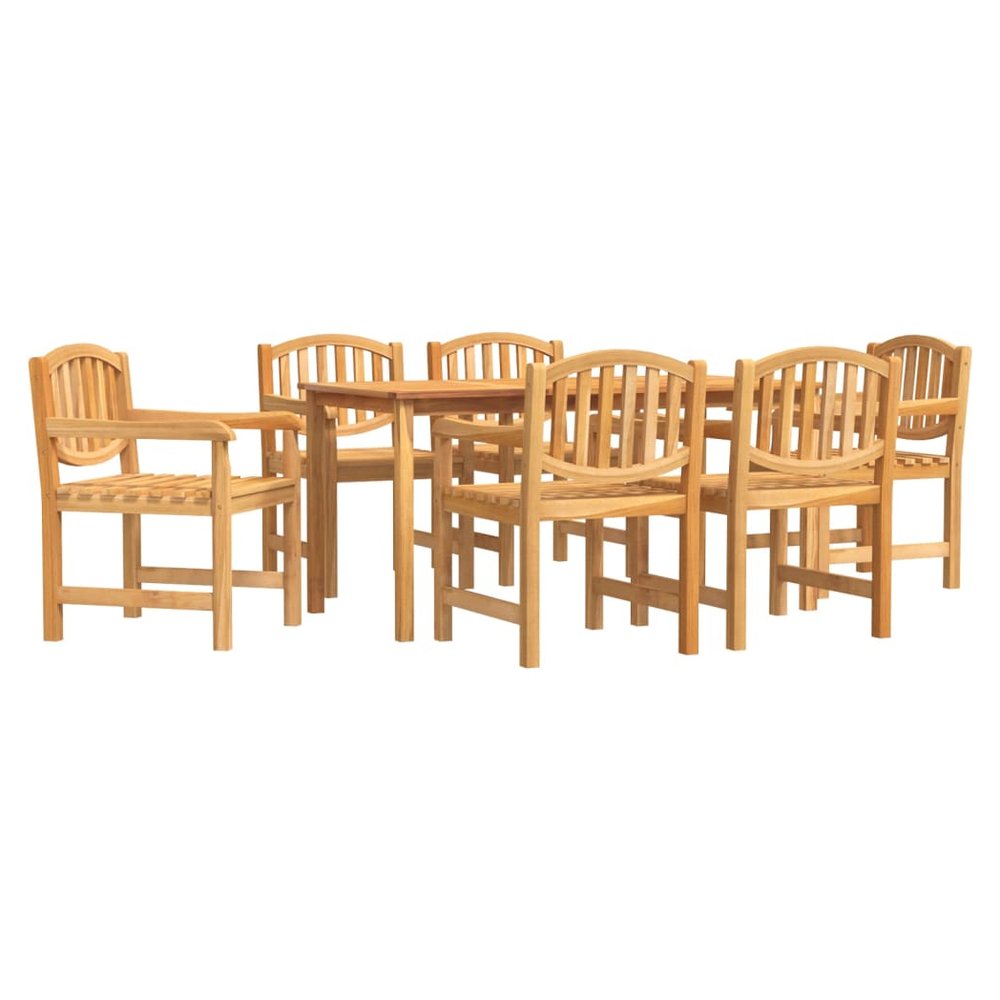 vidaXL 7 Piece Garden Dining Set Solid Wood Teak - SILVIONIX