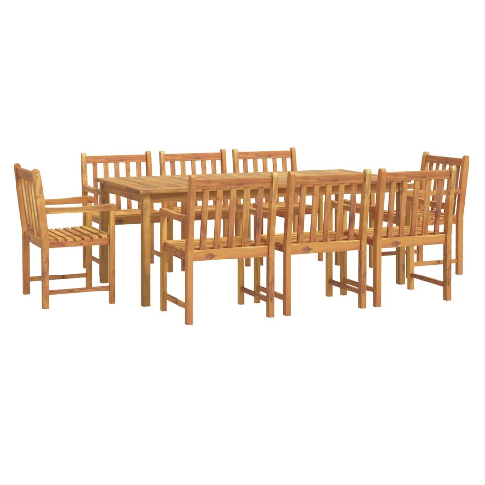 vidaXL 9 Piece Garden Dining Set Solid Wood Acacia - SILVIONIX