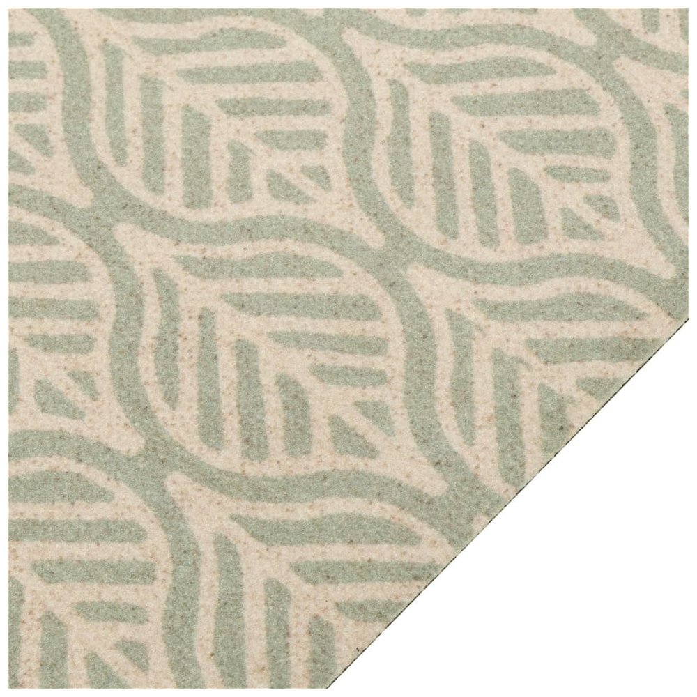 vidaXL Kitchen Rug Washable Leaves 45x150 cm Velvet - SILVIONIX