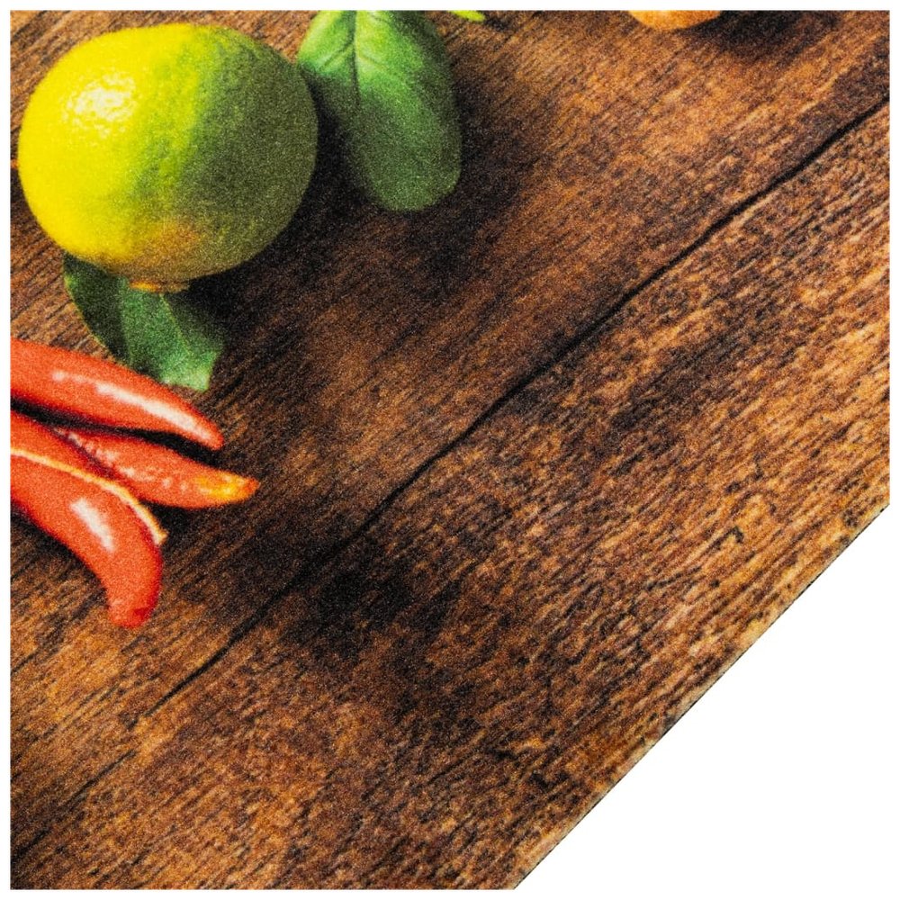 vidaXL Kitchen Rug Washable Spices 45x150 cm Velvet - SILVIONIX