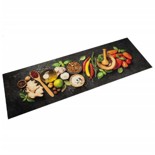 vidaXL Kitchen Rug Washable Spices 60x180 cm Velvet - SILVIONIX