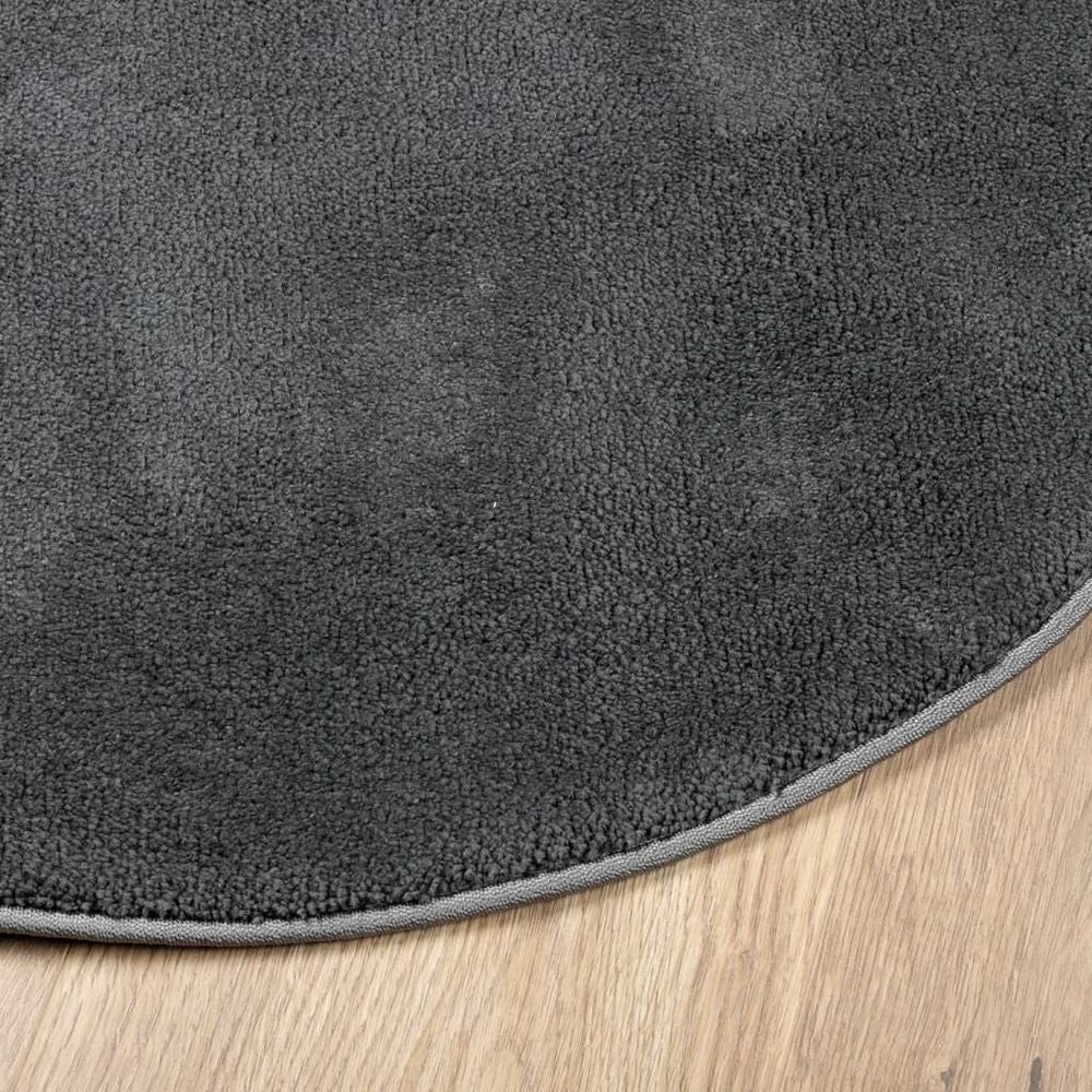 vidaXL Rug OVIEDO Short Pile Anthracite Ø 160 cm - SILVIONIX