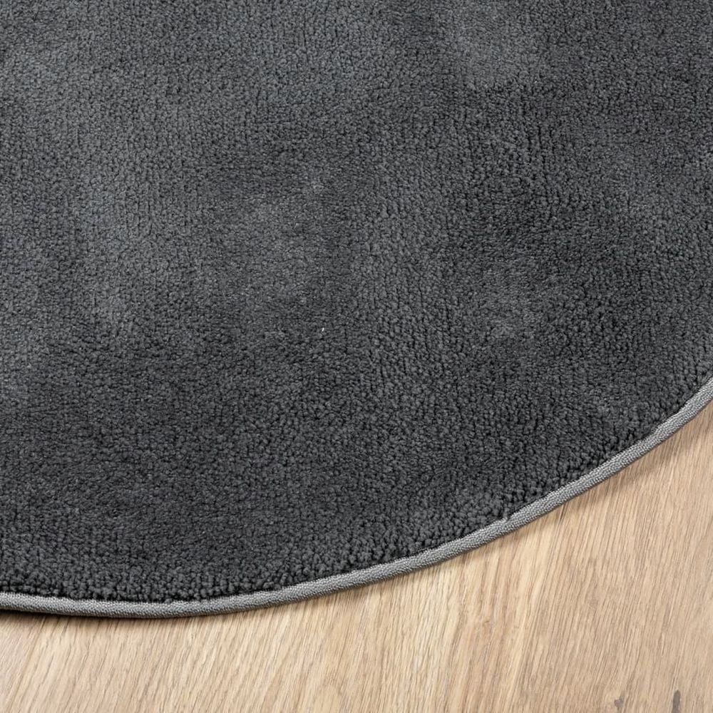 vidaXL Rug OVIEDO Short Pile Anthracite Ø 280 cm - SILVIONIX