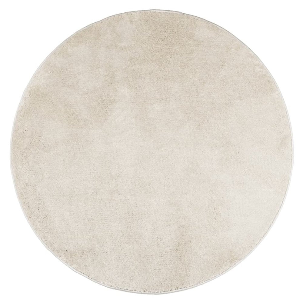 vidaXL Rug OVIEDO Short Pile Beige Ø 240 cm - SILVIONIX