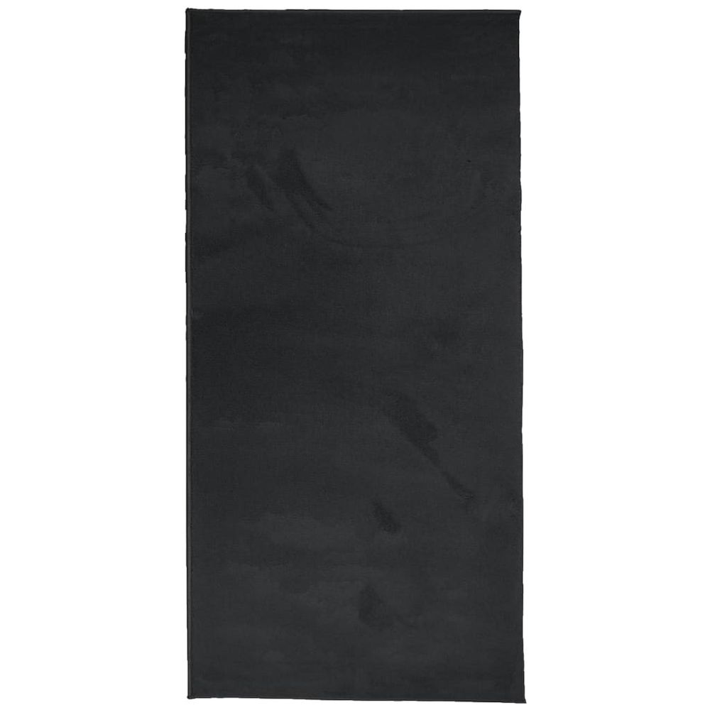 vidaXL Rug OVIEDO Short Pile Black 100x200 cm - SILVIONIX