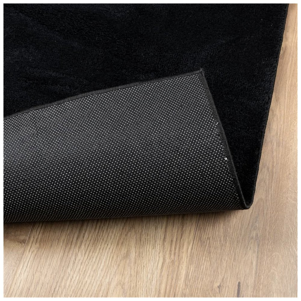 vidaXL Rug OVIEDO Short Pile Black 120x120 cm - SILVIONIX