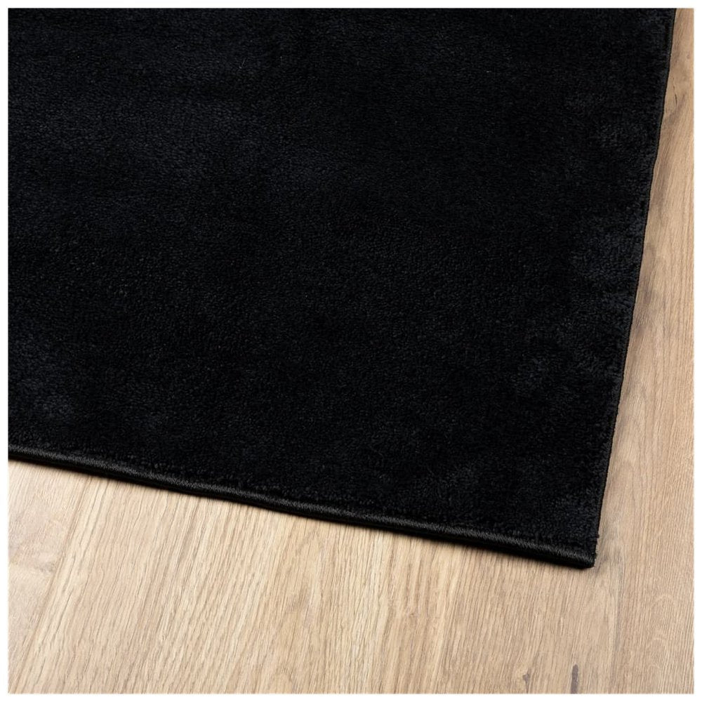 vidaXL Rug OVIEDO Short Pile Black 120x120 cm - SILVIONIX