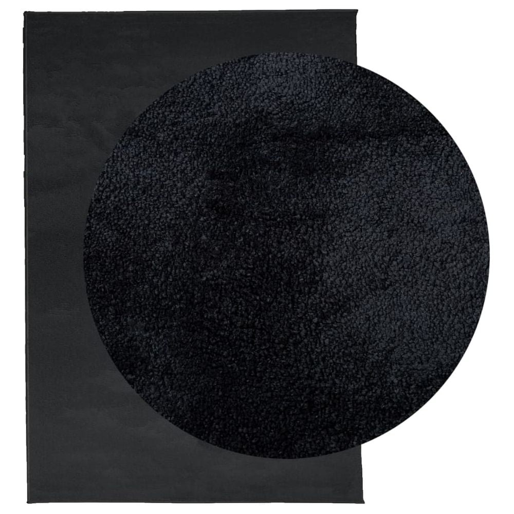 vidaXL Rug OVIEDO Short Pile Black 140x200 cm - SILVIONIX