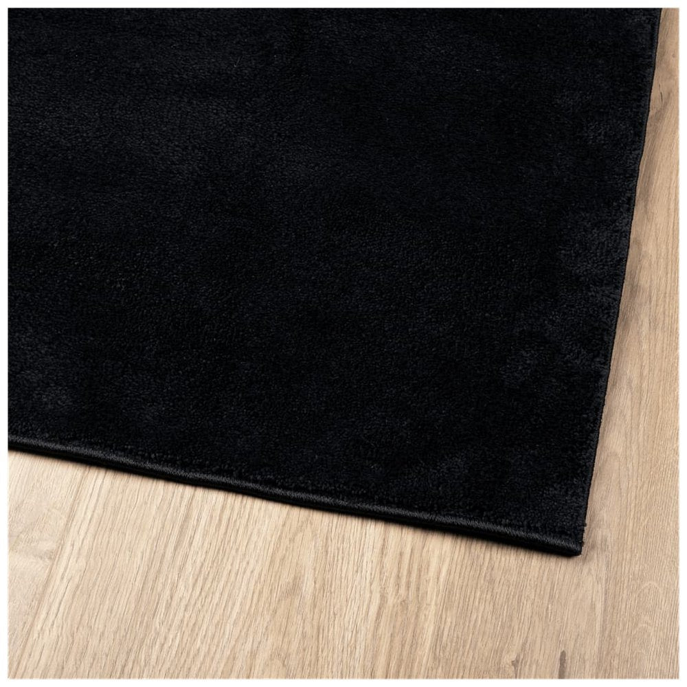 vidaXL Rug OVIEDO Short Pile Black 160x160 cm - SILVIONIX