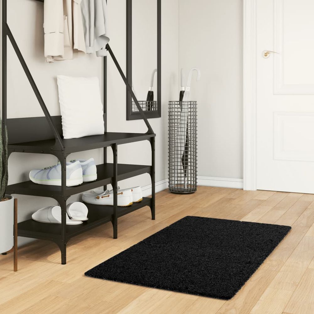 vidaXL Rug OVIEDO Short Pile Black 60x110 cm - SILVIONIX