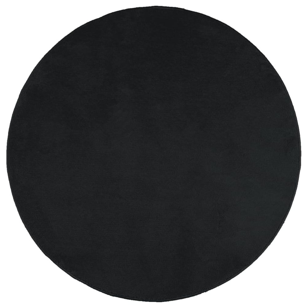 vidaXL Rug OVIEDO Short Pile Black Ø 160 cm - SILVIONIX