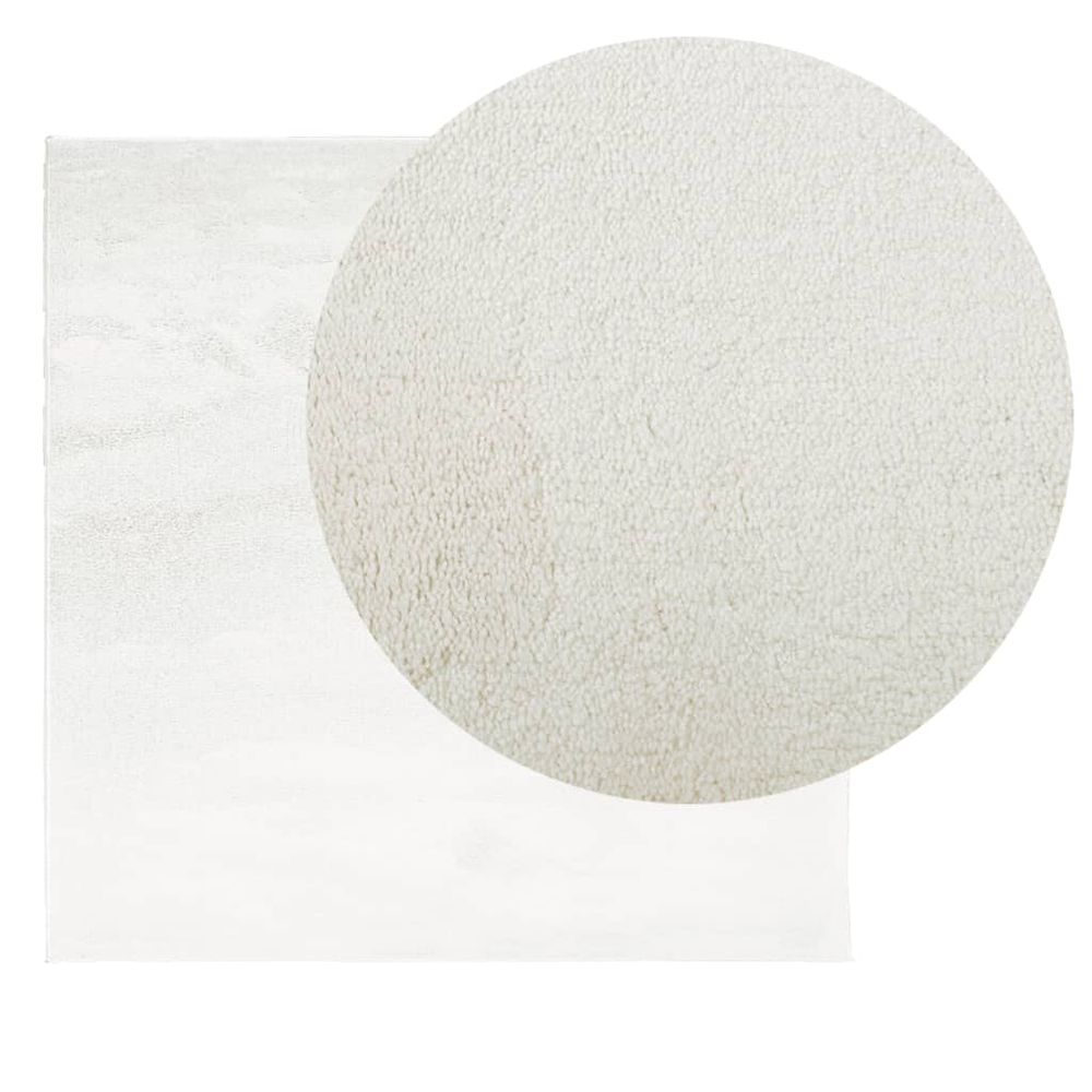 vidaXL Rug OVIEDO Short Pile Cream 160x160 cm - SILVIONIX