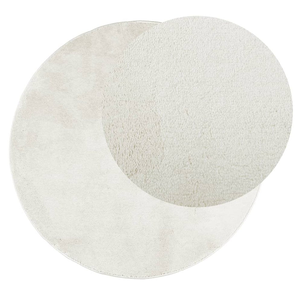 vidaXL Rug OVIEDO Short Pile Cream Ø 100 cm - SILVIONIX