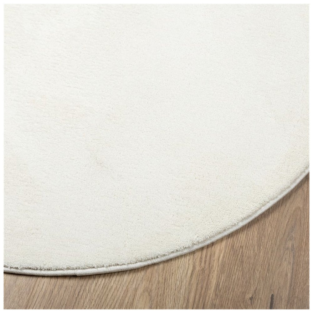 vidaXL Rug OVIEDO Short Pile Cream Ø 100 cm - SILVIONIX