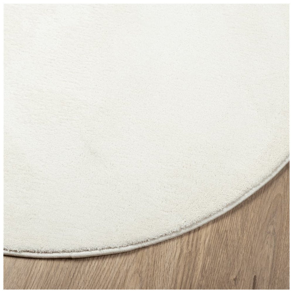 vidaXL Rug OVIEDO Short Pile Cream Ø 240 cm - SILVIONIX